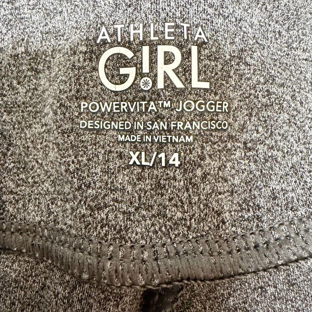 Athleta Girl Powervita Jogger Size XL/14 *Great Cond Buttery Soft  Heather Gray